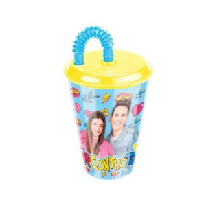 BICCHIERI CON CANNUCCIA DI PLASTICA 430 ML ME CONTRO TE